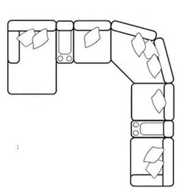Layout G: Seven Piece Sectional 64" 130" x 133"
