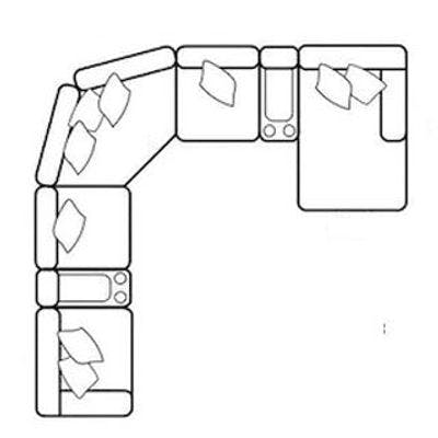Layout H: Seven Piece Sectional. 133" 130" x 64"