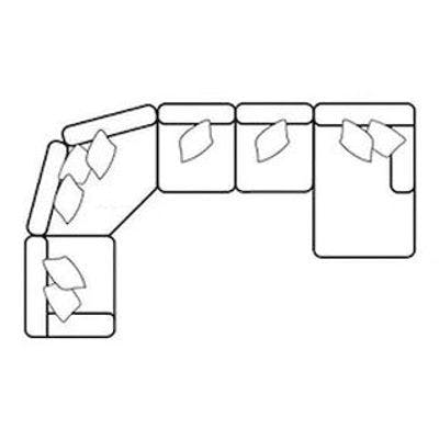 Layout I: Five Piece Sectional 73" x 152" x 64"