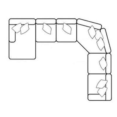 Layout L: Seven Piece Sectional  64" x 162" x 119"