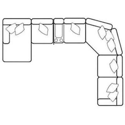 Layout O: Seven Piece Sectional. 64" x 166 x 119"