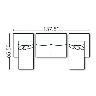 Layout C:  Three Piece Sectional 66.5" x 137.5"
