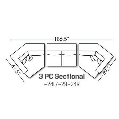Layout D: Three Piece Sectional 186.5" Wide
