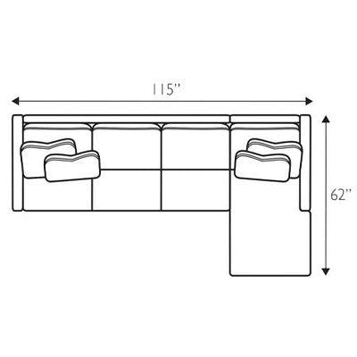 Layout A:  Two Piece Sectional 115" x 62"