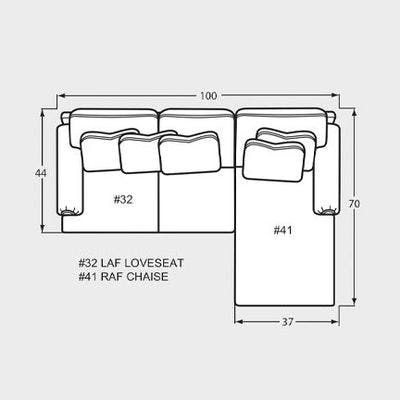 Layout L: Two Piece Sectional 100" x 70"