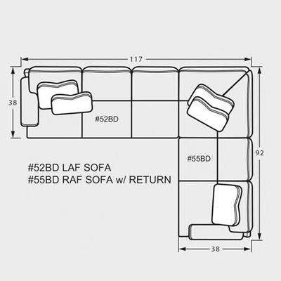 Layout F: Two Piece Sectional 117" x 92"