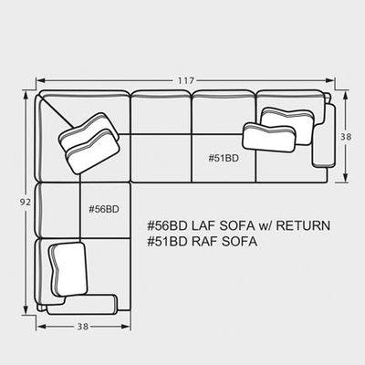 Layout G: Two Piece Sectional 92" x 117"