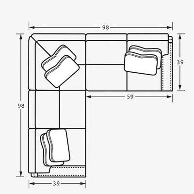 Layout A:  Two Piece Sectional 98" x 98"