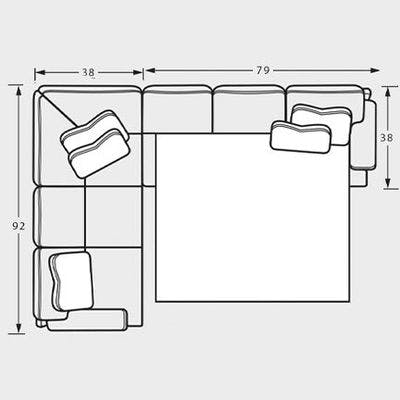 Layout B:  Two Piece Sleeper Sectional 92" x 117"