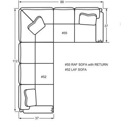 Layout C:  Two Piece Sectional 112" x 88"