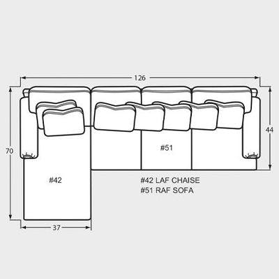Layout B: Two Piece Sectional 70" x 126"