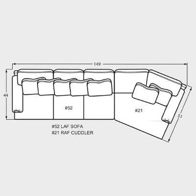 Layout D:  Two Piece Sectional 149" x 51"