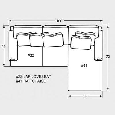 Layout A: Two Piece Sectional 100" x 70"