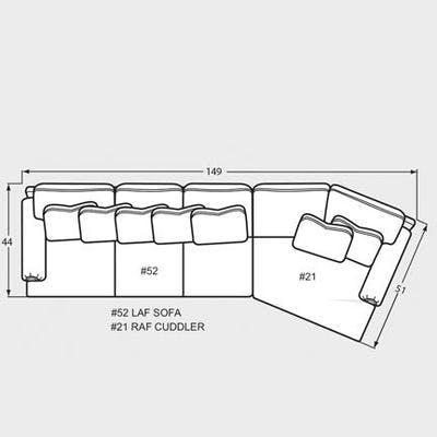 Layout F: Two Piece Sectional 149" x 51"