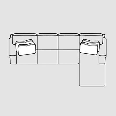 Layout D:  Two Piece Sectional. 119" x 68
