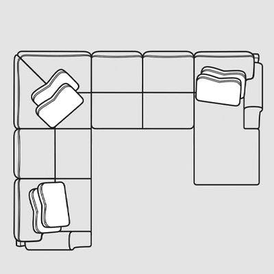 Layout E:  Three Piece Sectional 95" x 122" x 68"
