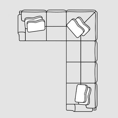 Layout H: Two Piece Sectional 107" x 122"