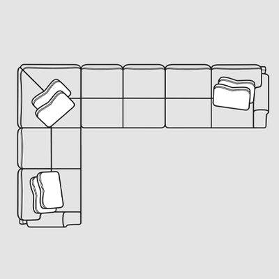 Layout E:  Four Piece Sectional 89" x 140"