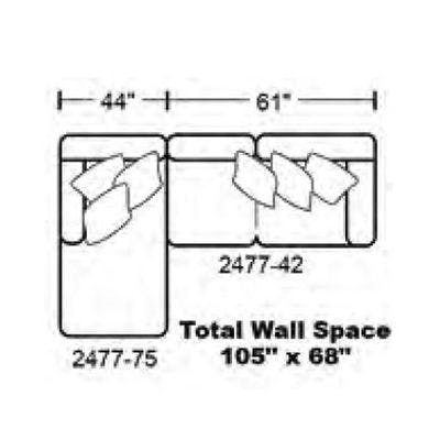 Layout A:  Two Piece Sectional 68" x 105"