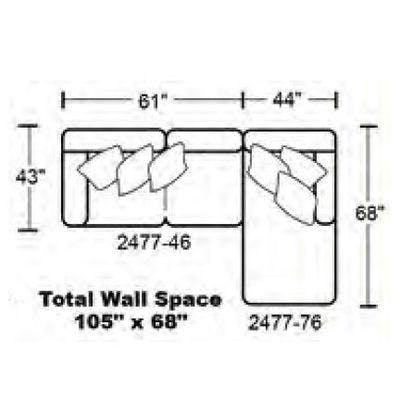 Layout B:  Two Piece Sectional 105" x 68"