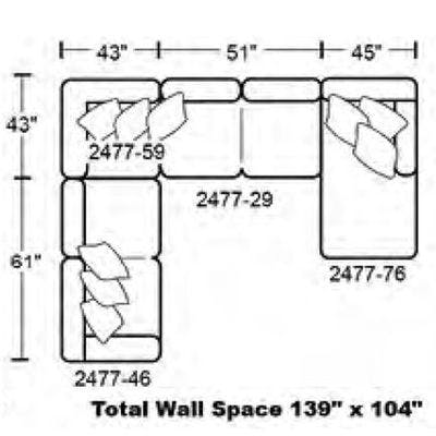 Layout C:  Four Piece Sectional 104" x 139" x 68"