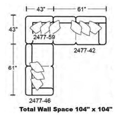 Layout F:  Three Piece Sectional 104" x 104"