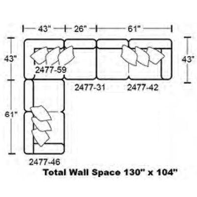 Layout I:  Four Piece Sectional 104" x 130"