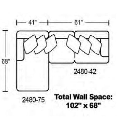 Layout A: Two Piece Sectional 68" x 102"