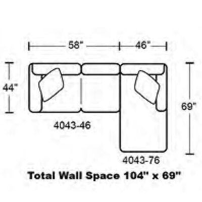 Layout B:  Two Piece Sectional 104" x 69"