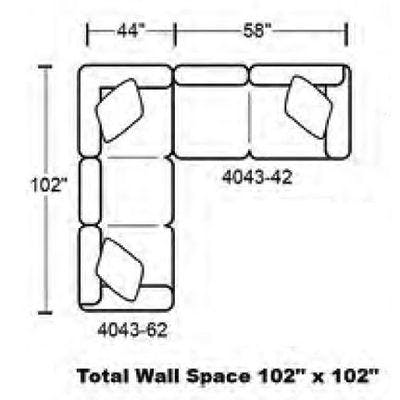 Layout C: Two Piece Sectional 102" x 102"