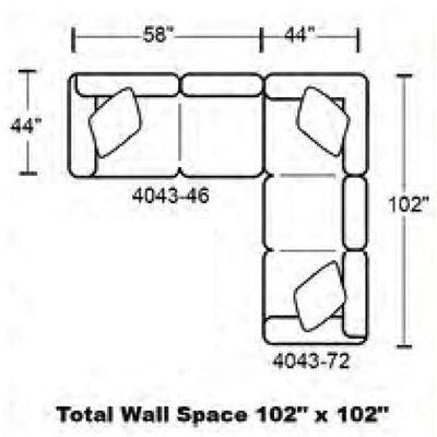 Layout D: Two Piece Sectional 102" x 102"