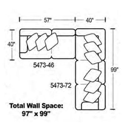 Layout C: Two Piece Sectional 97" x 99"