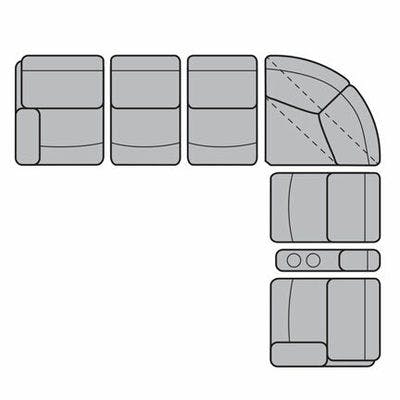 Layout A:  Seven Piece Sectional 128" x 110"