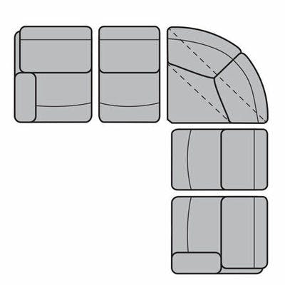 Layout D: Five Piece Reclining Sectional 102" x 102"