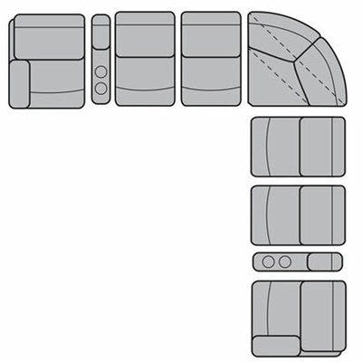Layout F: Nine Piece Reclining Sectional 136" x 136"