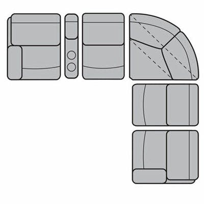 Layout A:  Six Piece Reclining Sectional 123" x 108"