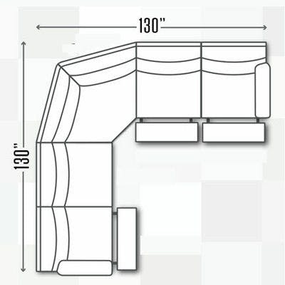 Layout A: Five Piece Reclining Sectional 130" x 130'"