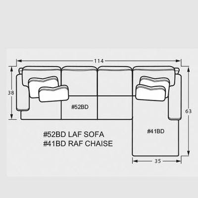 Layout D: Two Piece Sectional 114" x 63"