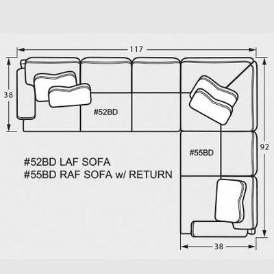 Layout H: Two Piece Sectional 117" x 92"