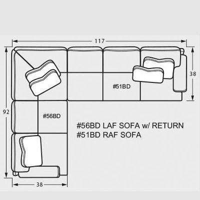 Layout I: Two Piece Sectional 92" x 117"