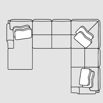 Layout F:  Three Piece Sectional 115" x 92"