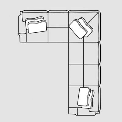 Layout D: Three Piece Sectional 97" x 124"