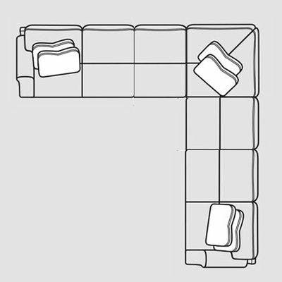 Layout E:  Five Piece Sectional 124" x 124"