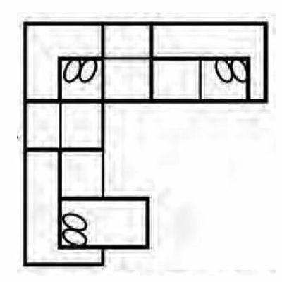 Layout F: Six Piece Sectional 124" x 124"