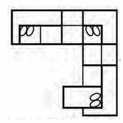 Layout G: Six Piece Sectional 124" x 124"