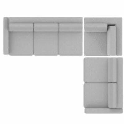 Layout E: Three Piece Sectional 126" x 101"