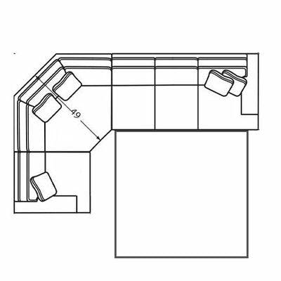 Layout F:  Three Piece Sleeper Sectional 129" x 80" (Size varies due to arm selection) 