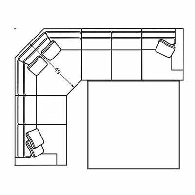 Layout H: Three Piece Sleeper Sectional 103" x 129" (Size varies due to arm selection) 
