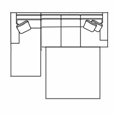 Layout J: Two Piece Sleeper Sectional. 65" x 110" (Size varies due to arm selection)