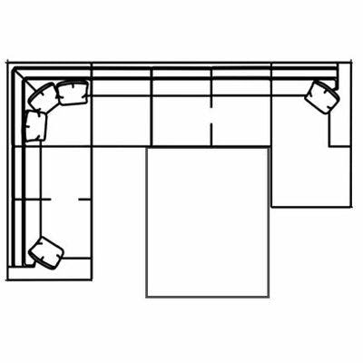 Layout K: Four Piece Armless Sleeper Sectional 97" x 160" x 65" (Size varies due to arm selection)